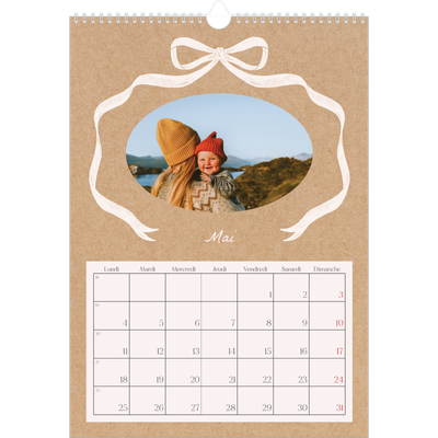 A3 Calendrier annuel — Kraft et nœud [couverture]