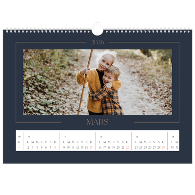 Calendrier photo A3 — Bleu de Prusse [Mars]