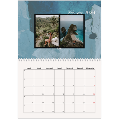 Calendrier photo A4 double (30 x 40 cm) — Envie d'aventures [Février]