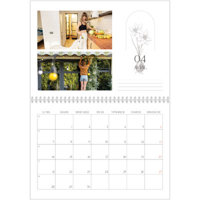 Calendrier photo A4 double (30 x 40 cm) — Simplement botanique [Avril]