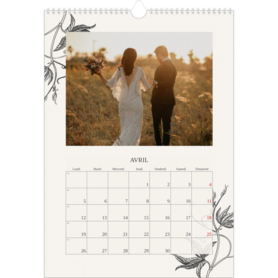 A3 Calendrier annuel — Encre & lierre [Avril]