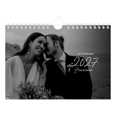 Calendrier photo A5 — Écriture élégante [couverture]