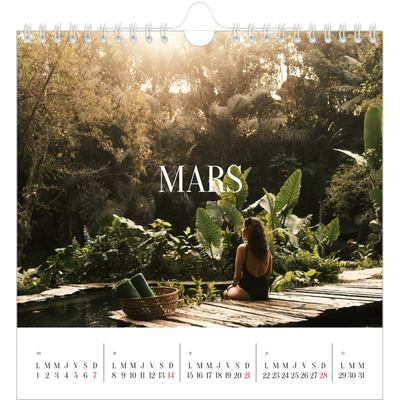 Calendriers annuels carré — Évasion sans fin [Mars]