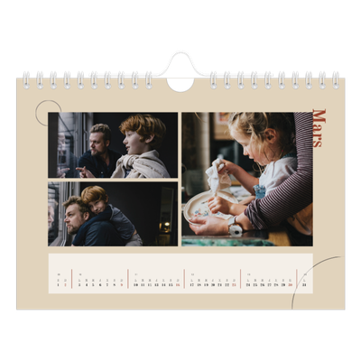 Calendrier photo A5 — Texte asymétrique [Mars]
