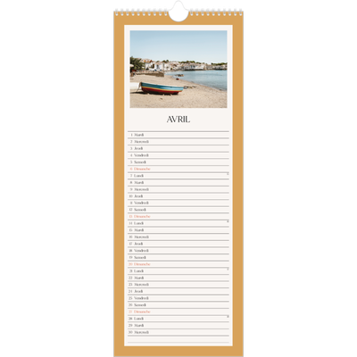 Calendrier mural long  — Couleurs classiques [Avril]