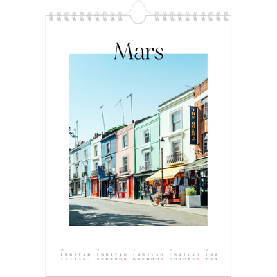 Calendrier photo A4 (20 x 30 cm) — Mon carnet de voyage [Mars]