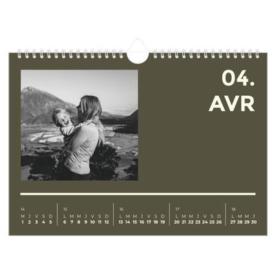 Calendrier photo A4 — Contemporain audacieux [Avril]