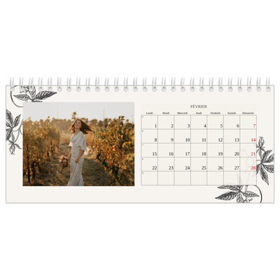 Calendrier de bureau — Encre & lierre [Février]
