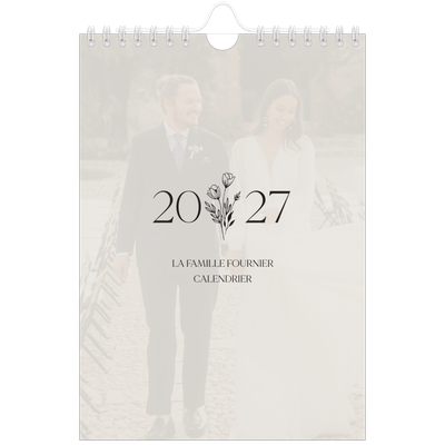 Calendrier photo A5 — Initiales fleuries [couverture]