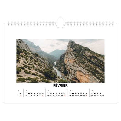 Calendrier photo A4 — Simple photo [Février]