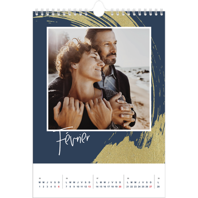 Calendrier photo A4 (20 x 30 cm) — Coup de pinceau doré [Février]
