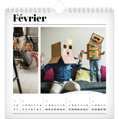Calendriers annuels carré — Une de magazine [Février]