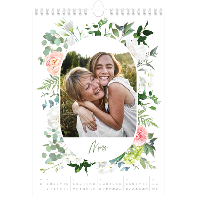 Calendrier photo A4 (20 x 30 cm) — Fleurs traditionelles [Mars]