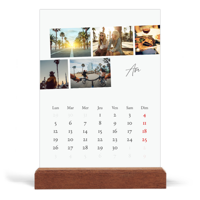 Calendrier de bureau support bois - portrait  — Escapade citadine [Avril]