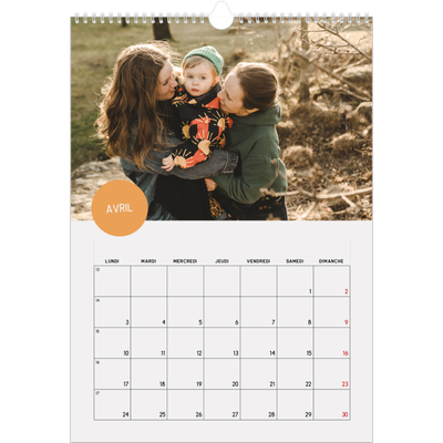 Calendrier photo A4 (20 x 30 cm) — Gommettes photo [Avril]