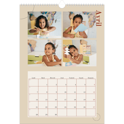 A3 Calendrier annuel — Texte asymétrique [Avril]