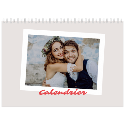 Calendrier photo A4 double (30 x 40 cm) — Signature carmin [couverture]
