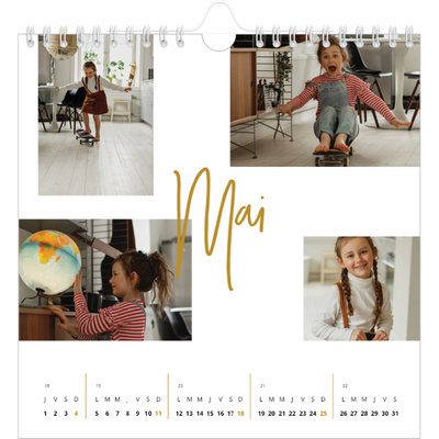 Calendriers annuels carré — Calligraphie dorée [couverture]