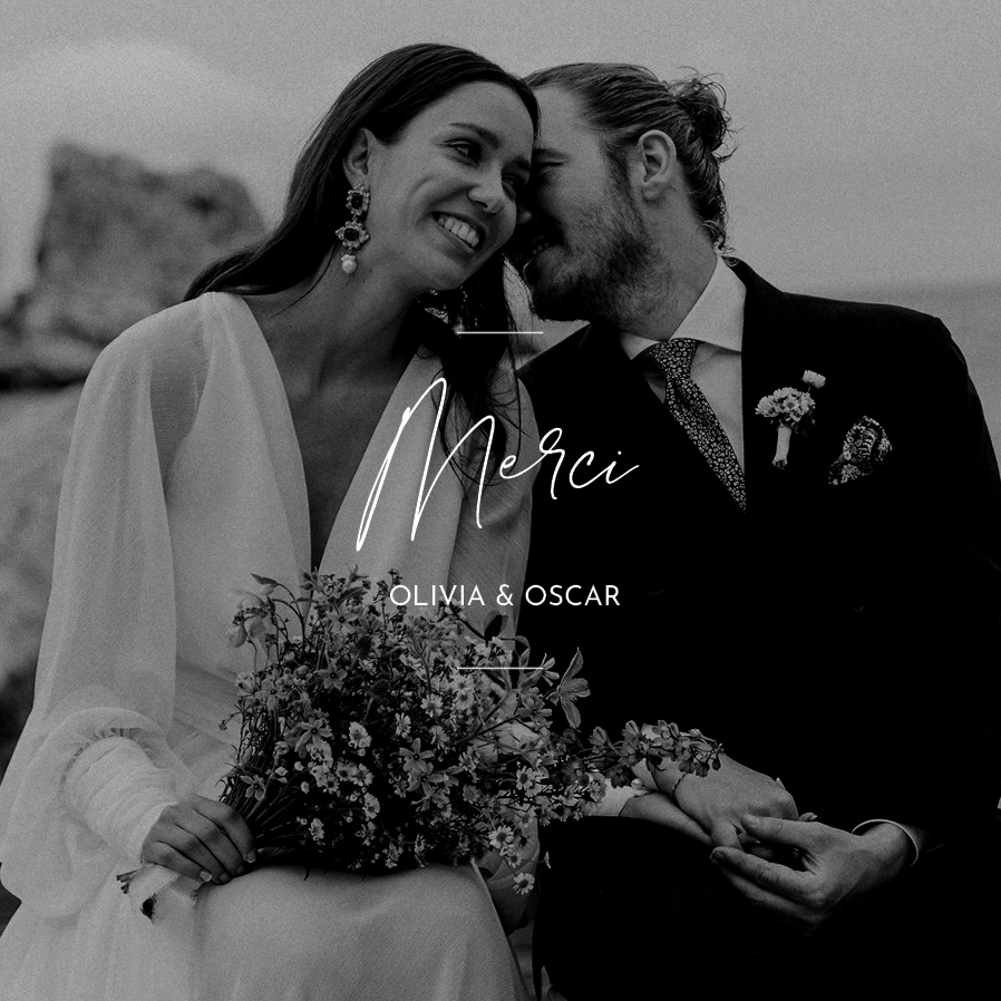 Carte de remerciement — Écriture élégante