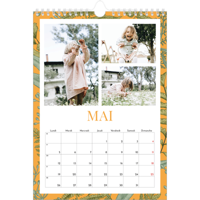 Calendrier photo A4 (20 x 30 cm) — Papier peint floral [couverture]