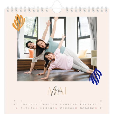 Calendriers annuels carré — Coraux minimalistes [Mai]