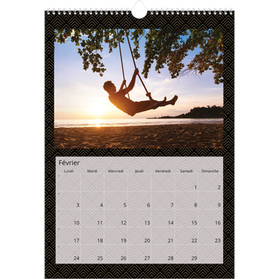 A3 Calendrier annuel — Céleste dorée [Février]