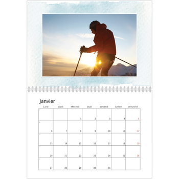 Calendrier photo A4 double — Effet aquarelle