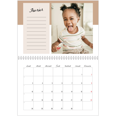 Calendrier photo A4 double (30 x 40 cm) — Agenda 'To Do' list [Février]