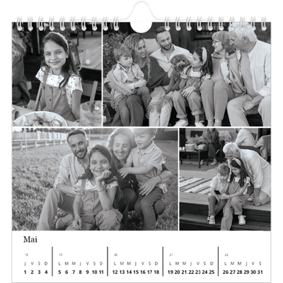 Calendriers annuels carré — Noir et blanc élégant [couverture]