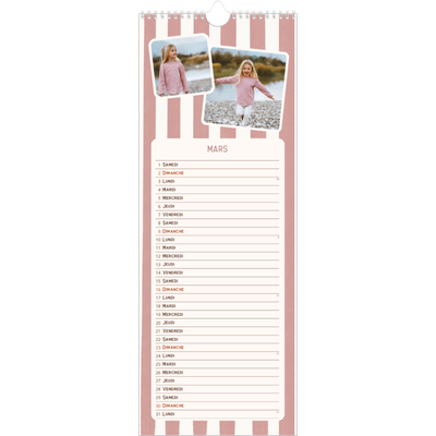 Calendrier mural long  — Motifs rétros [Mars]