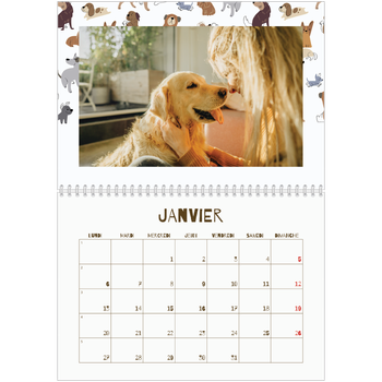 Calendrier photo A4 double — Chiot joueur