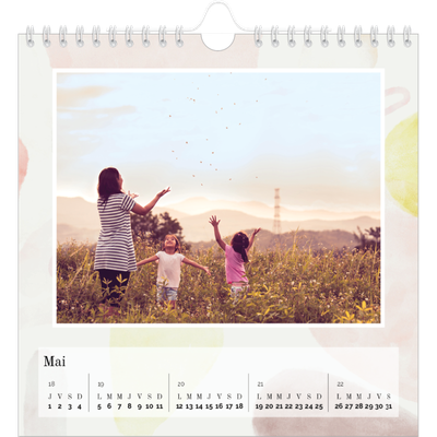 Calendriers annuels carré — Pluie d'aquarelle [couverture]