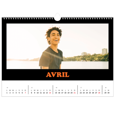 Calendrier photo A3 — Fun Typo [Avril]