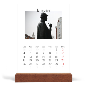 Calendrier de bureau support bois - portrait — Mon carnet de voyage