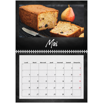 Calendrier photo A4 double (30 x 40 cm) — Tableau et craie [couverture]