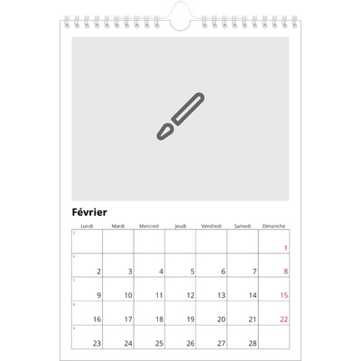Calendrier photo A4 (20 x 30 cm) — Créez votre produit [Février]