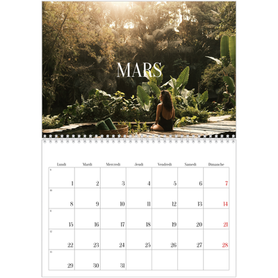 Calendrier photo A4 double (30 x 40 cm) — Évasion sans fin [Mars]