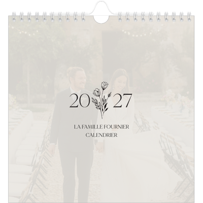 Calendriers annuels carré — Initiales fleuries [couverture]