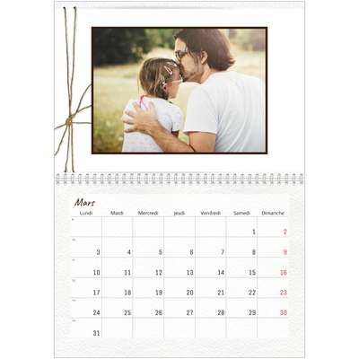 Calendrier photo A4 double (30 x 40 cm) — Ornements bucoliques [Mars]