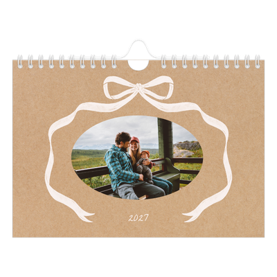 Calendrier photo A5 — Kraft et nœud [couverture]