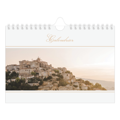 Calendrier photo A5 — Bannière en écriture dorée [couverture]