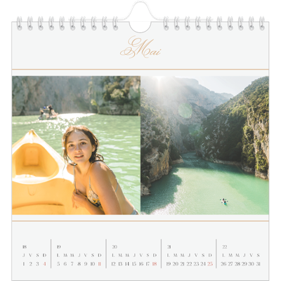 Calendriers annuels carré — Bannière en écriture dorée [couverture]