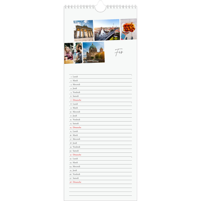 Calendrier mural long  — Escapade citadine [Février]