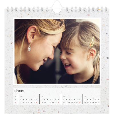 Calendriers annuels carré — Effet marbre [Février]