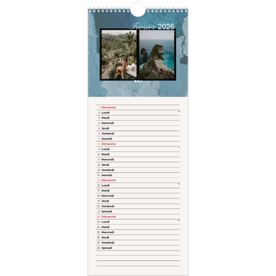 Calendrier mural long  — Envie d'aventures [Février]
