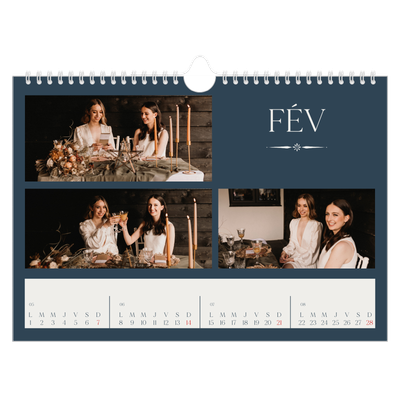 Calendrier photo A4 — Ardoise et sérifs [Février]