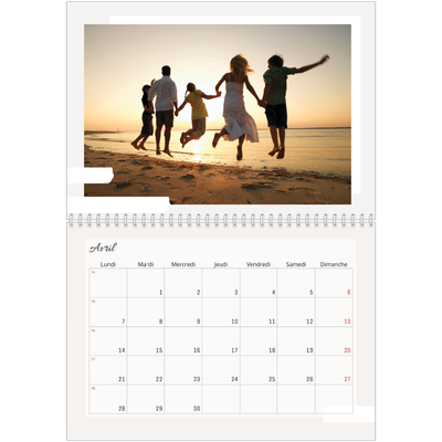 Calendrier photo A4 double (30 x 40 cm) — Tons neutres [Avril]