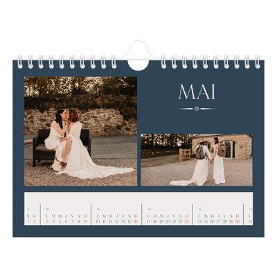 Calendrier photo A5 — Ardoise et sérifs [Mai]