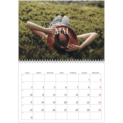 Calendrier photo A4 double (30 x 40 cm) — Évasion sans fin [Mai]