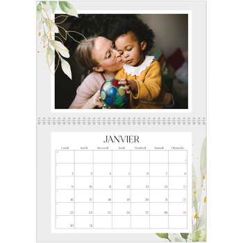 Calendrier photo A4 double — Éclaboussure florale